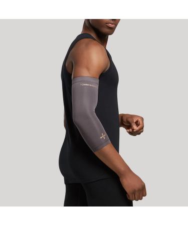 Tommie Copper Infrared Compression Elbow Sleeve for Support & Stability - Slate Grey Medium | Best Elbow Brace for Pain Relief & Recovery - Buy Online on GoSupps.com