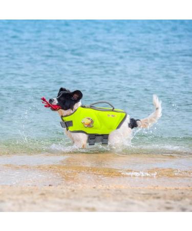 Reflective Stripes Dog Life Jacket | Rescue Handle Dog Flotation Vest (Green M) - Small, Medium, Large Dogs - Buy Online on GoSupps.com
