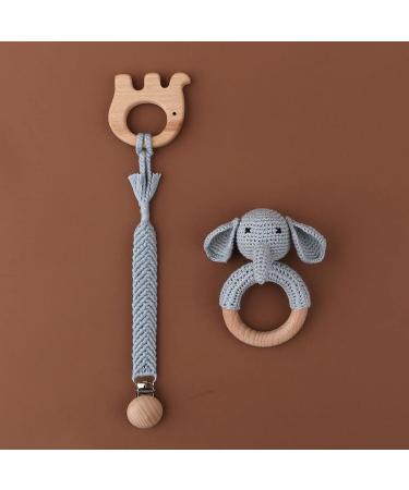 Buy Tian-K 3-Piece Beech Wood Baby Bite Rings & Animal Rattles - Eco-Friendly Infant Toy Set - Buy Online on GoSupps.com