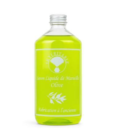 LE V RITABLE Le V ritable - Marseille Liquid Soap with Olive Oil - 1 Liter - Family Size - Natural Handmade & Vegan - For Hands and Body - Paraben-Free Sulfate-Free - Sensitive Skin - Made in France