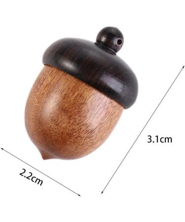 Wooden Travel Pill Case - Solid Wood Mini Pill Organizer | Acorn Shape Sandalwood Capsule Storage for Outdoor Use - Buy Online on GoSupps.com