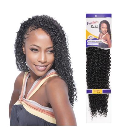FreeTress Bohemian Braids 20 Synthetic Crochet Hair 6-Pack 1B - 20 Inch - Buy Online on GoSupps.com