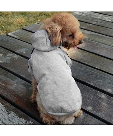 Ducomi 100% Cotton Hooded Dog Sweatshirt - Warm Monochrome Sweater for All Breeds - XS to 9XL Sizes - Gray (M) - Buy Online on GoSupps.com