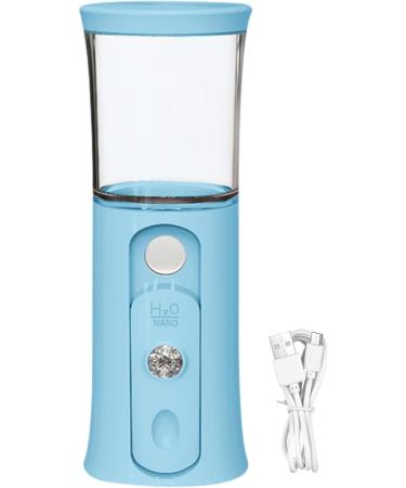 Nano Mist Sprayer - Handheld Nano Mister | 30ml Visual Water Tank Cordless Handheld Mister Handy Nano Mister with Colorful Light for Face Hydrating Skin Care Daily Makeup Blue - Buy Online on GoSupps.com