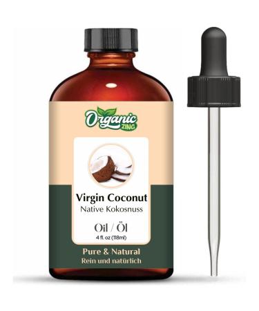 ORGANIC ZING Organic Zing Virgin Coconut Oil (Coconut) - Pure and Natural Carrier Oil for Skin Care Hair Care and Massage - 118 ml
