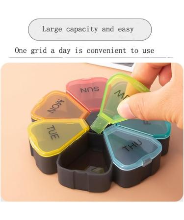 Round Portable Pill Box - Multicolor Week Planner | 7-Sided Medicine Organizer for Daily Reminders - Shop Internationally - Buy Online on GoSupps.com