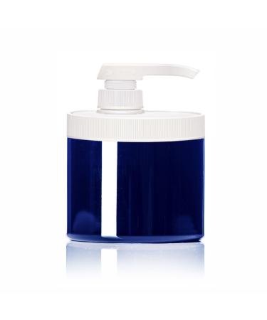 16oz Clear Empty Massage Oil/Lotion/Cream Pump Jar with Lock Twist Top - Blue