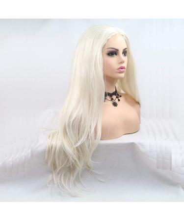 Kunsthaar Wig 61 cm Platinum Blonde Natural Waves U-Part Lace Glue-Free Heat-Resistant Fiber for Women - Buy Online on GoSupps.com