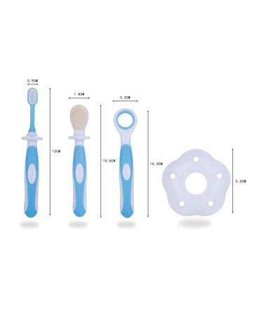 NUOBESTY Baby Teether Toothbrush Kit - Soft Bristle 360 Oral Care Training Toy for Infants (Blue) | Best Chew Toys for Teething Babies - Buy Online on GoSupps.com
