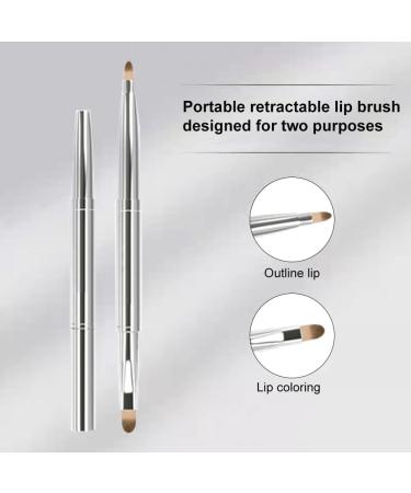 SculptZen Retractable Lip Makeup Brush Double Ended Lipstick Applicator Brush Portable Lip Brush Concealer Brush Eye Shadow Brush Lip Contours Makeup Tool with Lid for Women Girls Travel and Daily Use - Buy Online on GoSupps.com