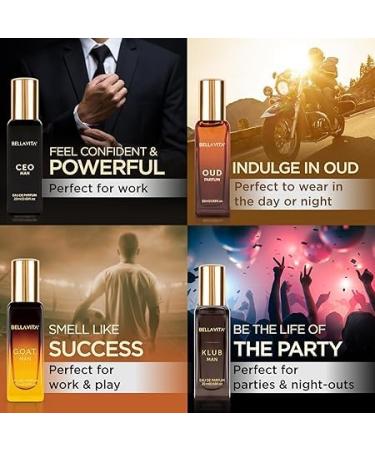 Luxury Man Perfume Gift Set 4 x 20 ml for Men with KLUB OUD CEO G.O.A.T Perfume | Woody Citrusy Long Lasting EDP Fragrance Scent - Buy Online on GoSupps.com