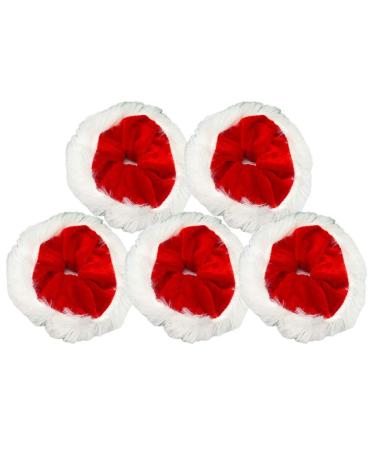 Lurrose 5 pieces Christmas hair tie sequet hair rope rubber bands bobbles christmas hair bands hair tie hair tie hair tie horses for women girls (red)