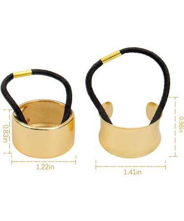 AUEAR Brushed Metal Expandable Hair Cuff Ponytail Holder - Set of 3 Thick Hair Rings (Style 3) - Buy Online on GoSupps.com