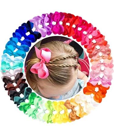 Midodo 40 pieces hair grinding girls baby hair clips hair clips 3 inch rips band hair clip loop hair accessory for girls children (40 pieces)