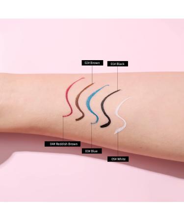 Liquid Eyeliner Pens Set - 5 Shades: Black White Brown Red Blue | Nude & Matte Eyeliner for Women - Long-Lasting Waterline Formula - Buy Online on GoSupps.com