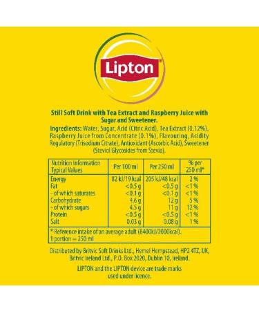 Lipton Ice Tea Framboise Still Lot de 12 boissons gazeuses 500 ml - Buy Online on GoSupps.com