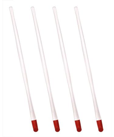 ONLYKXY 4 Pieces 17 cm Nail Cuticle Pusher  Red Rubber End and Plastic Handle