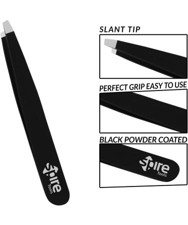 Spire Professional Eyebrow Tweezers Slant Tip | Precision Hair Tweezers for Men & Women Stainless Steel | Best for Plucking Chin Facial Hair 3.2"/8.3 cm - Buy Online on GoSupps.com