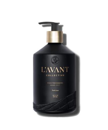 L'AVANT Collective High Performing Hand Soap | Luxurious Ingredients for Soft & Smooth Hands | Fresh Linen Scent | Reusable Glass Bottle (16 Fl Oz) Fresh Linen Hand Soap Bottle