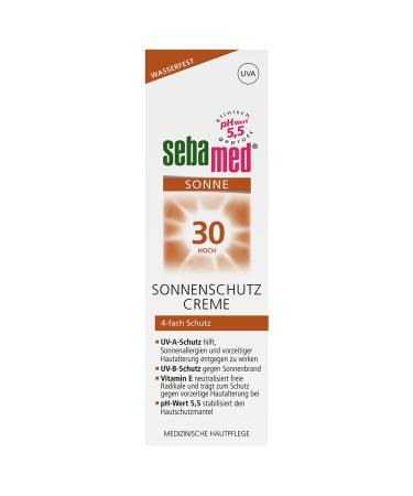 Sebamed Sun Protection Cream SPF 30 - Daily Waterproof Face Cream pH 5.5 75ml Made in Germany Microplastic-Free - Buy Online on GoSupps.com