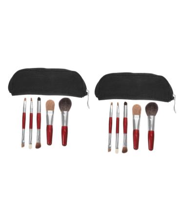 FOMIYES 2 Sets Makeup Brush with Bag Makeup Brush for Women Girl Makeup Brush Makeup Beauty Supply Applicator Lip Brush Girls Suit Makeup Tool Cosmetic Powder Travel Aluminum Tube
