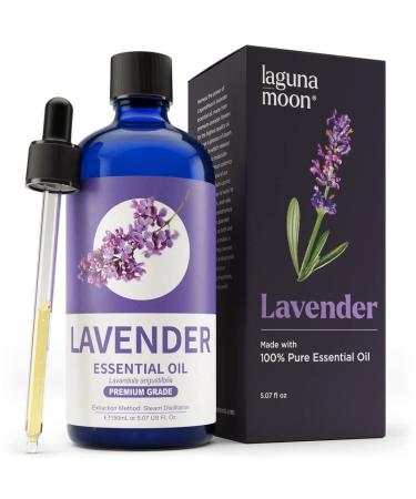 Lavender Essential Oil - 100% Organic Natural Pure Oils for Diffusers, Humidifiers, Aromatherapy, Massages, Yoga, Home Essentials, Office - Relaxing Fragrance Scents for Body, Skin Care & Hair (150mL)