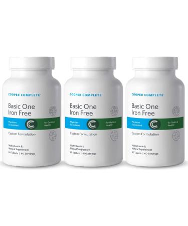 Cooper Complete - Basic One Multivitamin Iron Free - Daily Multivitamin and Mineral Supplement - 60 Tablets per Bottle. Pack of 3 60 Count (Pack of 3) - Buy Online on GoSupps.com