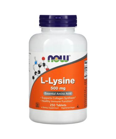 Now Foods L-Lysine 500 mg 250 Tablets