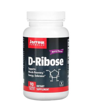 Jarrow Formulas D-Ribose Berry Flavor 90 Chewable Tablets