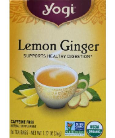 Yogi Tea - Lemon Ginger Tea - Supports Healthy Digestion with Ginger, Lemongrass, and Licorice Root - Caffeine Free - 16 Count (Pack of 6)
