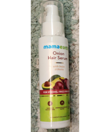 Mamaearth Onion Hair Serum with Biotin | Smooth Strong and Frizz-Free Hair Solution | Hair Fall & Breakage Control Formula | 3.38 Fl Oz (100ml)