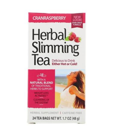 21st Century Herbal Slimming Tea Cranraspberry Caffeine Free 24 Tea Bags 1.6 oz (45 g)