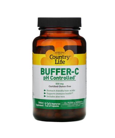 Country Life Buffer-C pH Controlled 500 mg 120 Vegetarian Capsules