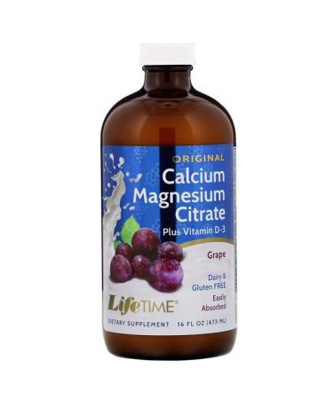 LifeTime Vitamins Original Calcium Magnesium Citrate Plus Vitamin D-3 Grape 16 fl oz (473 ml)