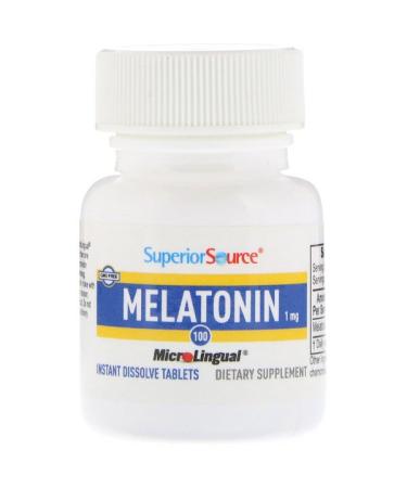 Superior Source Melatonin 1 mg 100 MicroLingual Instant Dissolve Tablets