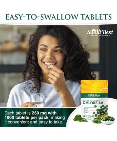 Chlorella Tablets Mega-Pack 1000 - Raw Cracked Cell, Non-GMO, 100% Pure Pyrensoidosa - High Protein Superfood with Chlorophyll & Nucleic Acids - No Fillers - Buy Online on GoSupps.com