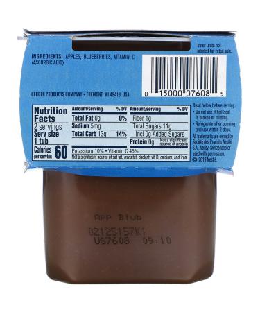 Gerber Apple Blueberry 2nd Foods - 4 oz (113g) Pack of 2 | Healthy Baby Puree - Buy Online on GoSupps.com