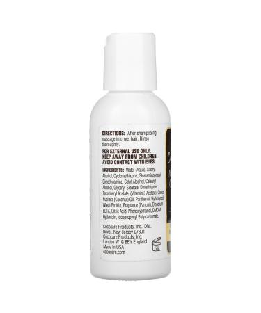 Cococare Coconut Oil Conditioner 2 fl oz - Moisturizing Hair Care - Buy Online on GoSupps.com