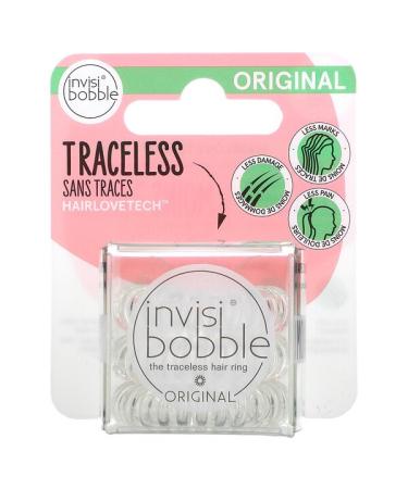 Invisibobble Original Traceless Hair Ring Crystal Clear 3 Pack