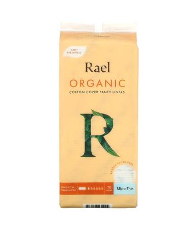 Rael Organic Cotton Cover Panty Liners Micro Thin 70 Count