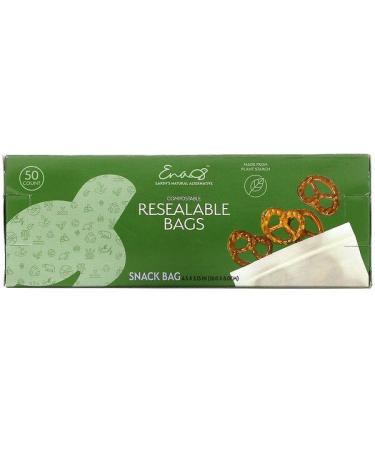 Earth's Natural Alternative Compostable Resealable Bags Snack Bag 50 Count