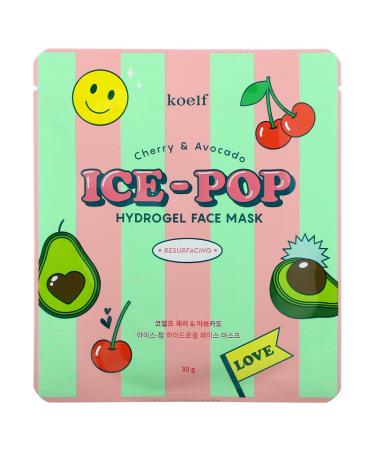 Koelf Ice-Pop Hydrogel Face Mask - Cherry & Avocado, 5 Sheets (30g Each) | Hydrating Skincare - Buy Online on GoSupps.com