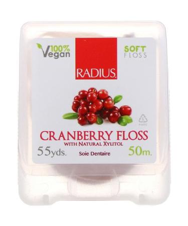 RADIUS Cranberry Floss with Natural Xylitol 55 yds (50 m)