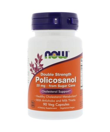 Now Foods Double Strength Policosanol 20 mg 90 Veg Capsules