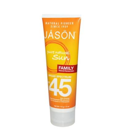 Jason Natural Family Natural Sunscreen SPF 45 4 oz (113 g)