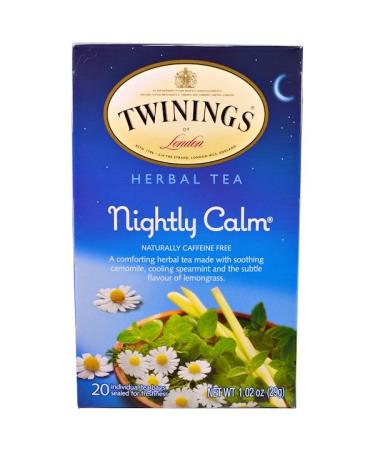 Twinings Herbal Tea Nightly Calm Naturally Caffeine Free 20 Tea Bags 1.02 oz (29g)