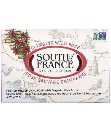 South of France Climbing Wild Rose French Milled Oval Soap with Organic Shea Butter 6 oz (170 g)