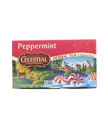 Celestial Seasonings Herbal Tea Peppermint Caffeine Free 20 Tea Bags 1.1 oz (32 g)