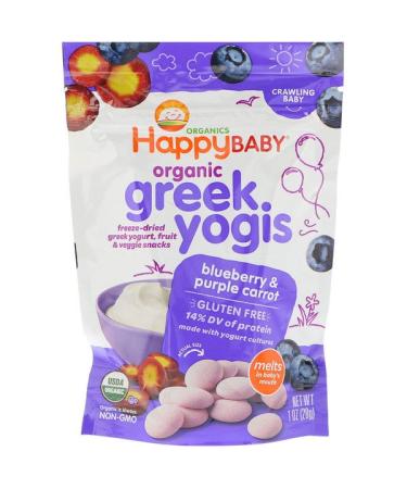 Happy Family Organics Organic Greek Yogis Blueberry Purple Carrot 1 oz (28 g)