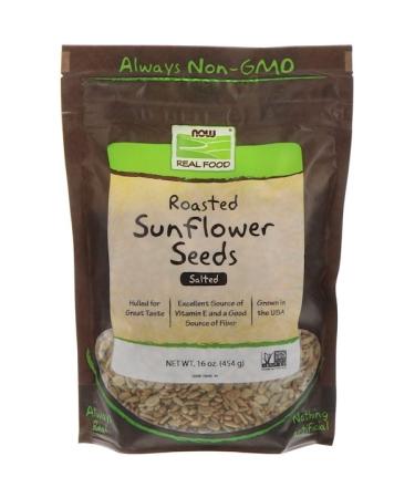 Now Foods Real Food Roasted Sunflower Seeds Salted 16 oz (454 g)